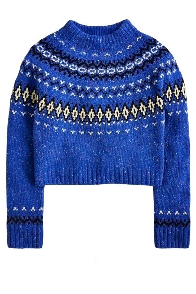 J.Crew, Fair Isle Wide-Mockneck Sweater