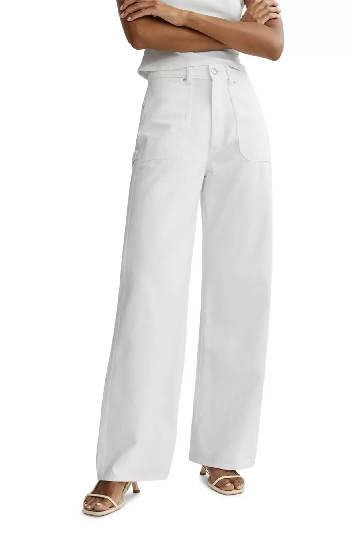 Taylor High Rise Relaxed Barrel Jeans in White