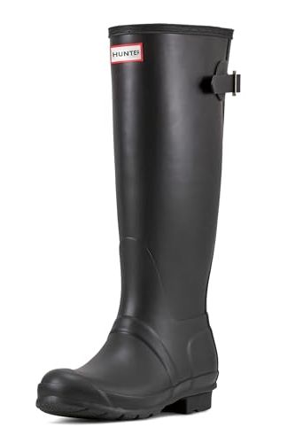 Hunter Women&#039;s Original Tall Back Adjustable Rain Boot, Black, 7