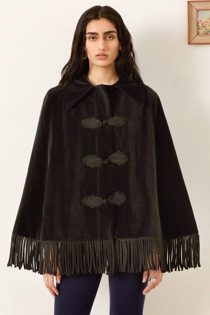Kensington Onyx Fringe Cape