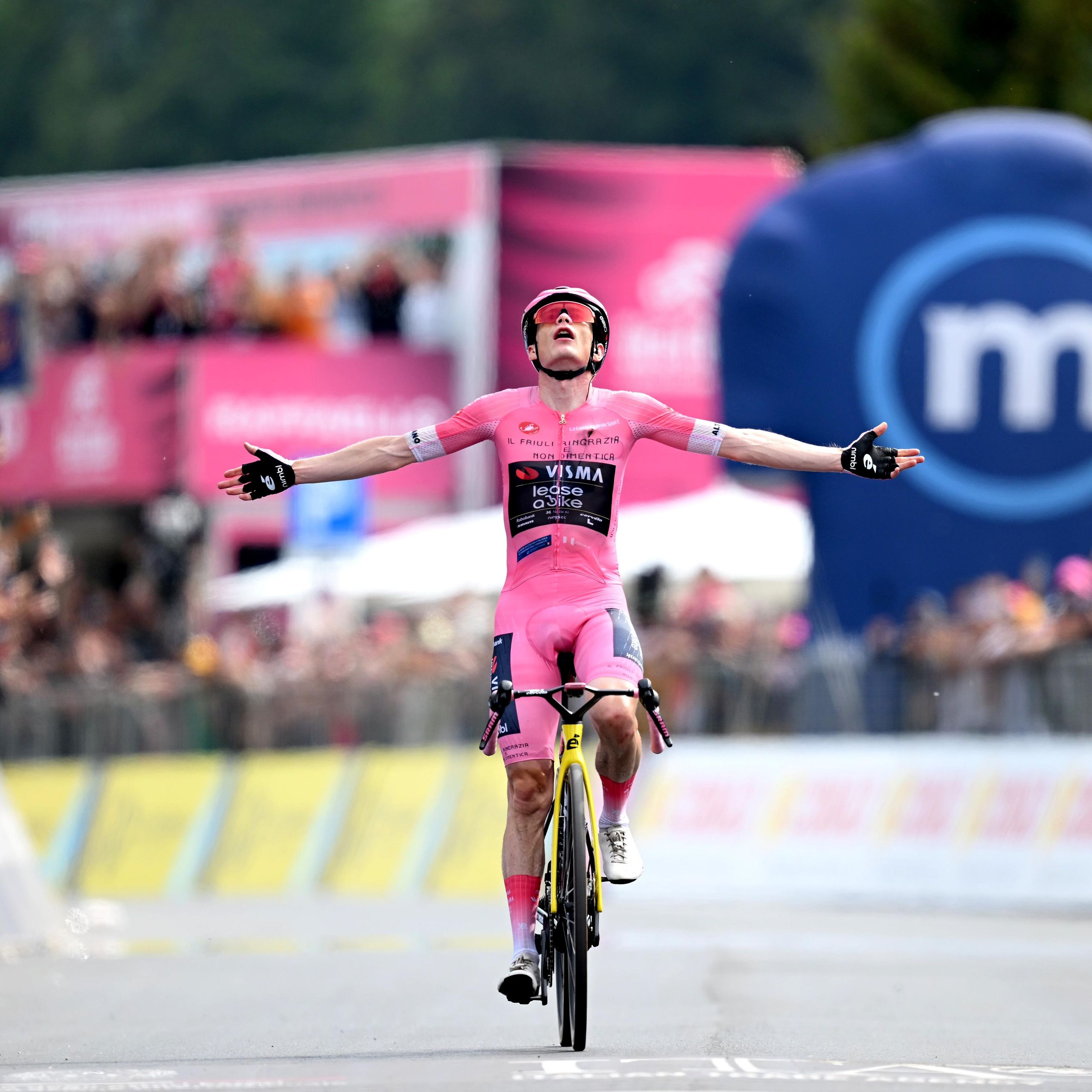 VARDENA CARBON C6 サイクルジャージ ピンクグラデーション I'm a cyclist, I want to win as many races as possible' – Jonas