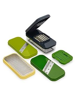 Joseph Joseph Multi-Prep Compact 4-In-1 Multifunctional Set, Kitchen Vegetable Chopper & Dicer, Cheese Grater, Mandoline Veggie Slicer, Food Julienne Cutter With Container