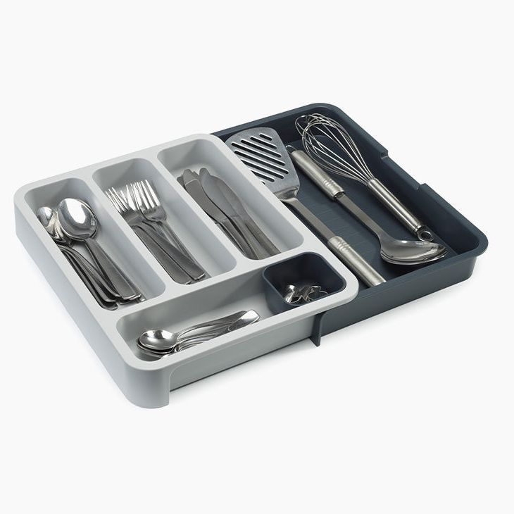 Drawerstore&amp;trade; Grey Expandable Cutlery Tray