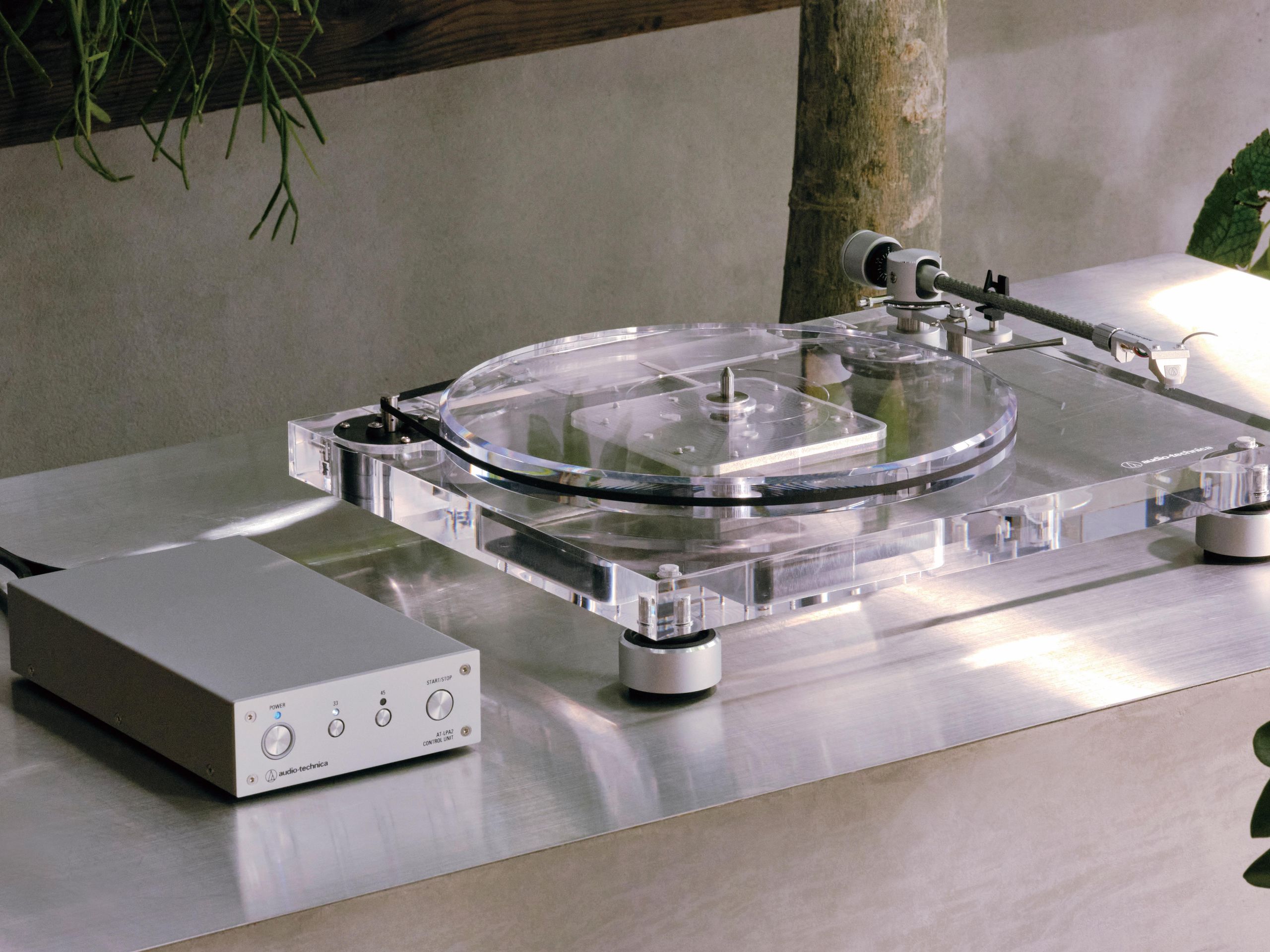 Audio-Technica's premium turntable wows with stunning transparent