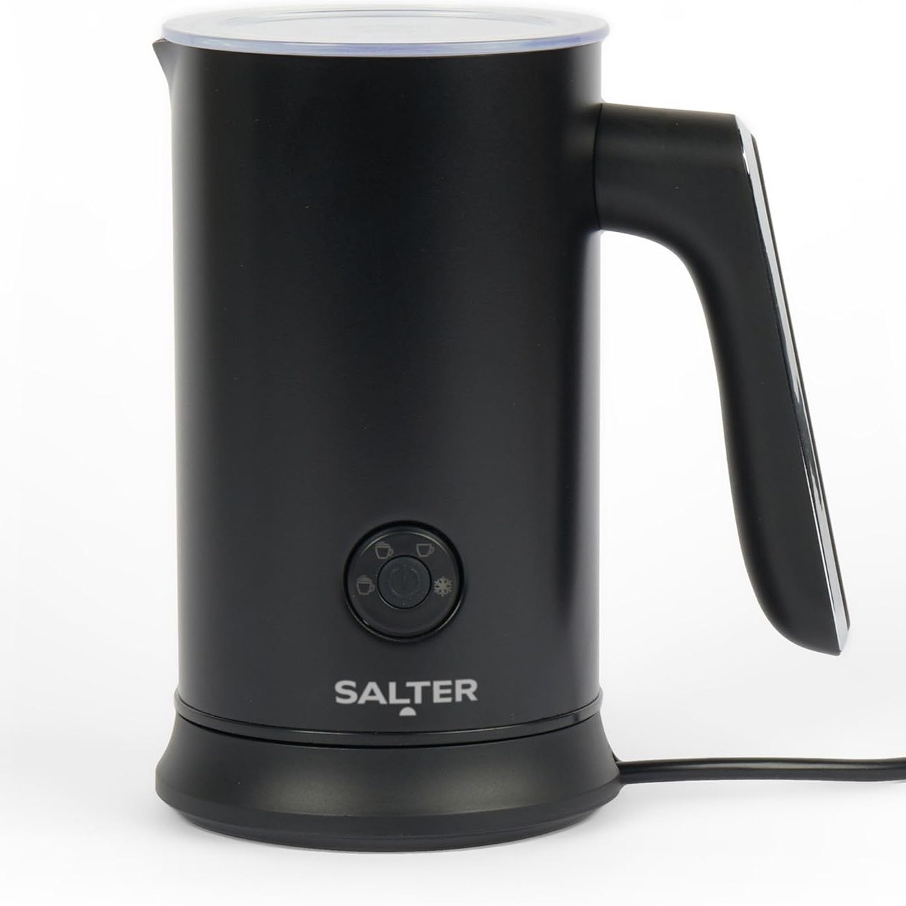 Salter Chocolatier Hot Chocolate Maker - 4-In-1 Electric Milk Frother, Cordless Hot &amp;amp; Cold Milk Foamer 115ml, One Cup 240ml Milk Steamer Heater, Led Control Panel, for Coffee, Cappuccino, Latte, 500w