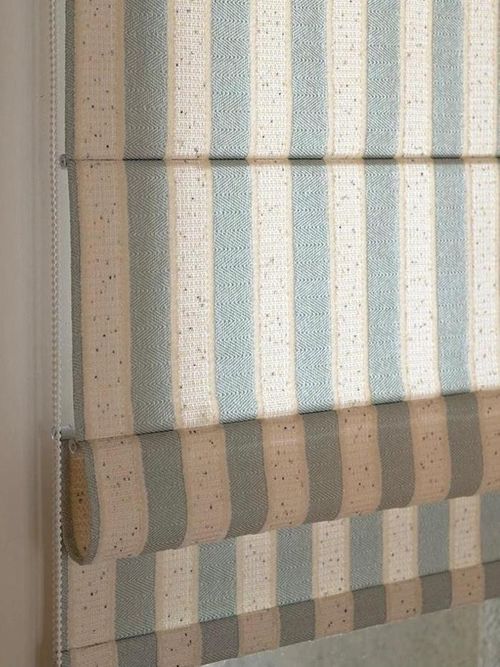 Blue Striped Roman Shade