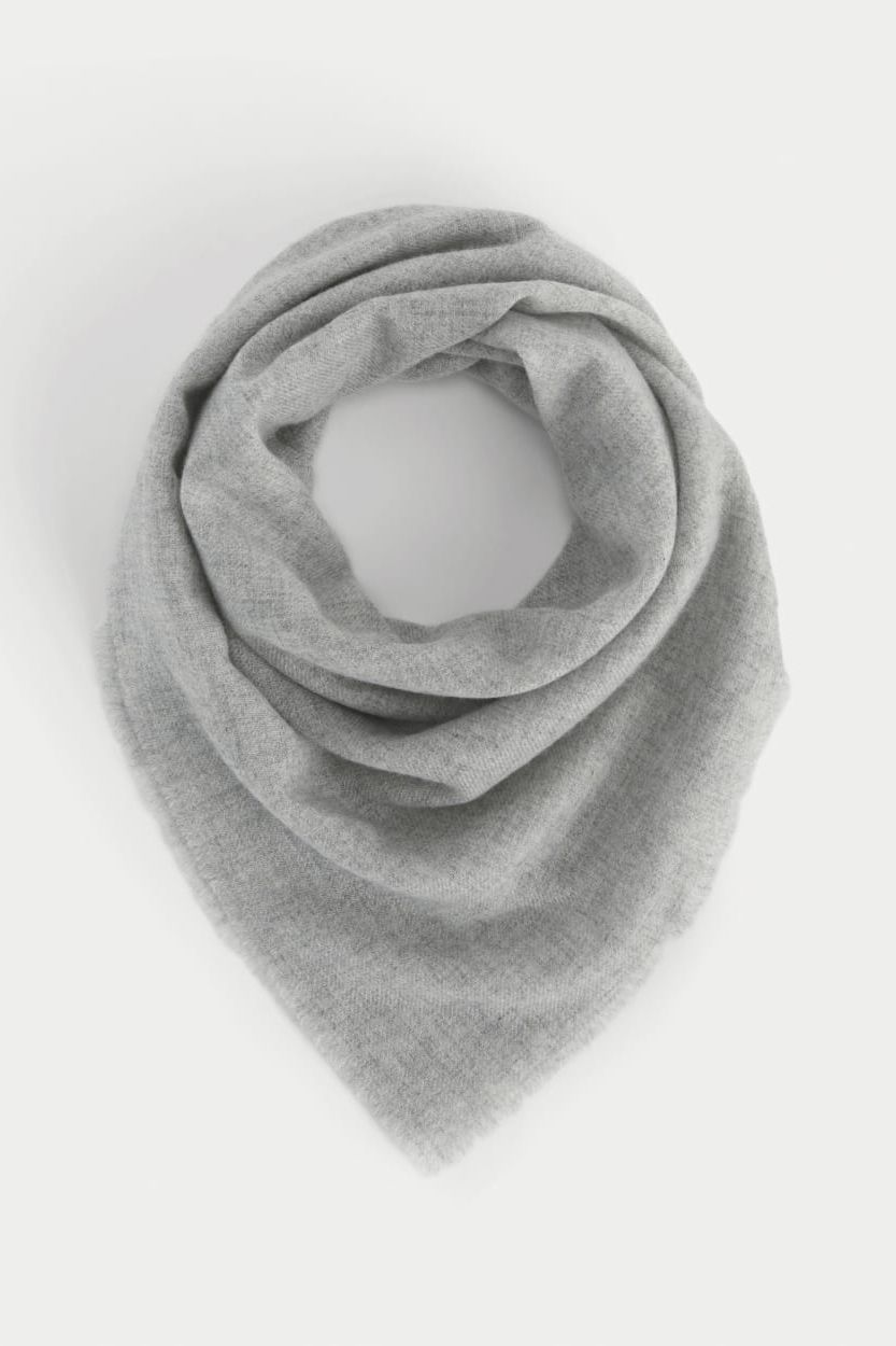 The Feather Cashmere Bandana | Heathered Grey - Os