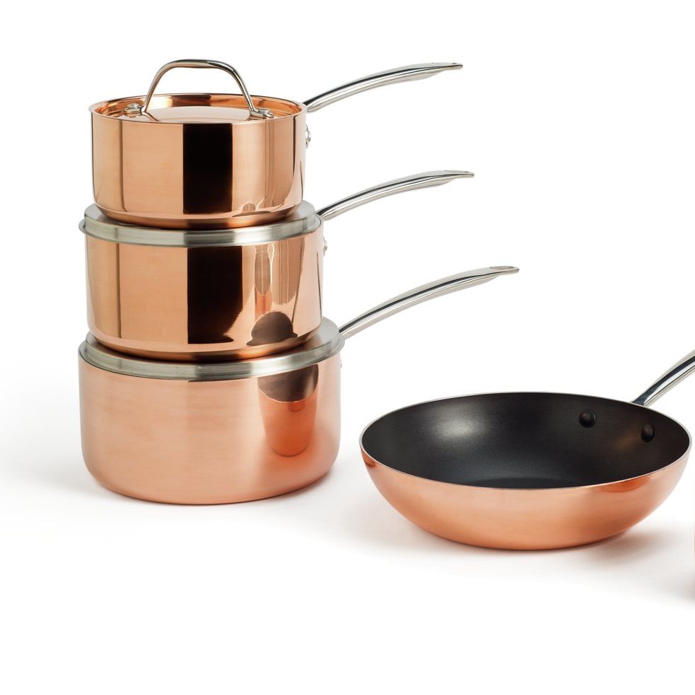 Argos Home 5 Piece Copper Triply Pan Set