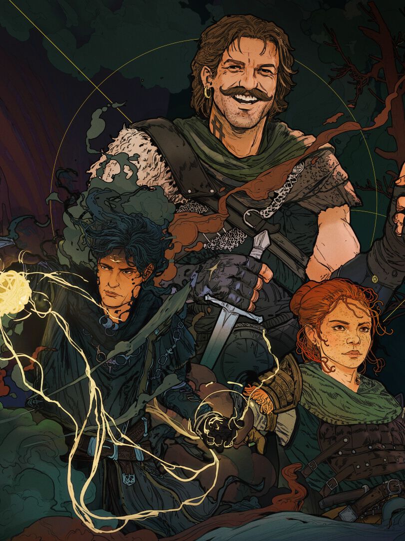 The key art featuring three new characters in Songs of Silence Crownless King