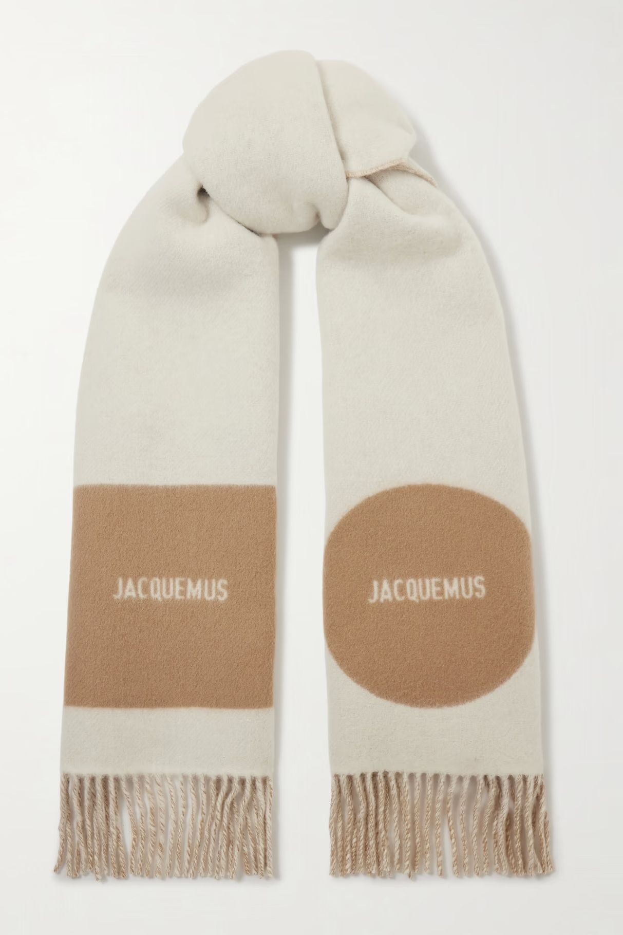 Jacquemus Fringed Wool-Jacquard Scarf