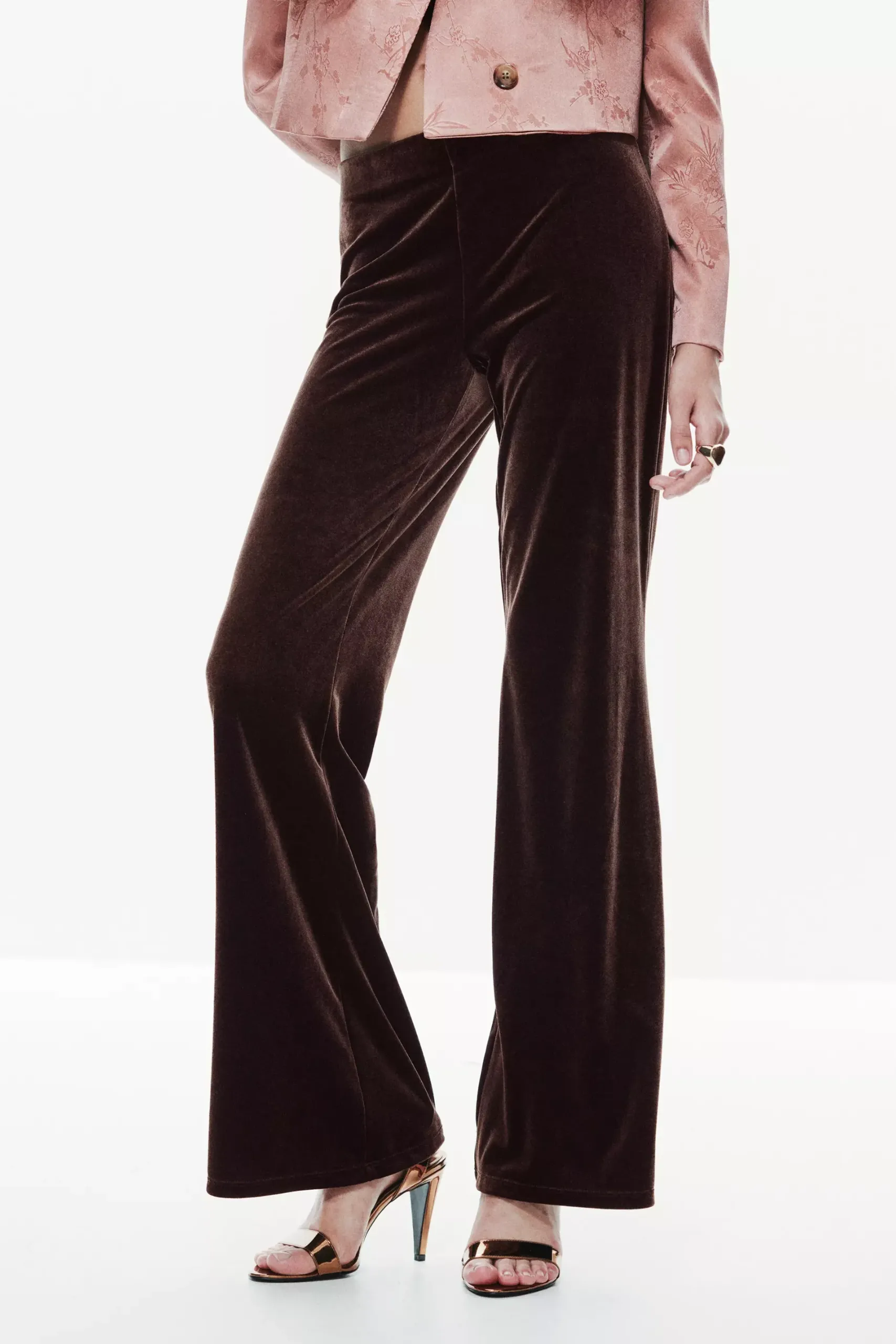 Flared Velvet Trousers - Women | Mango Usa