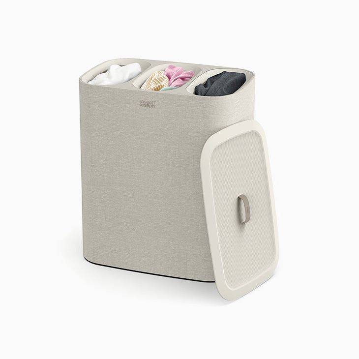 Tota Trio 90l Ecru Laundry Separation Basket