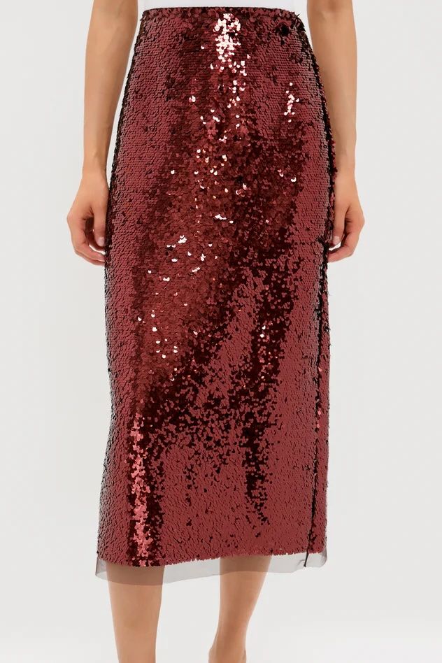 Tuckernuck Radiant Bronze Sequin Phillips Midi Skirt