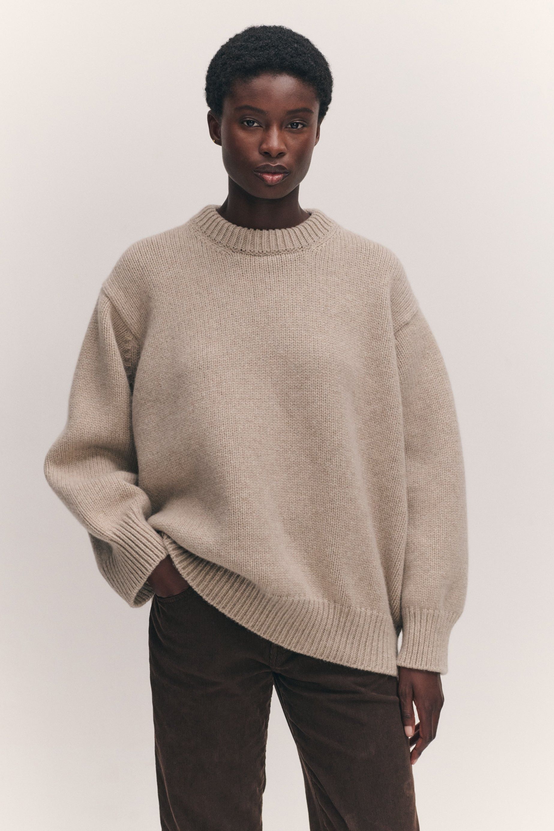 Caragh Chunky Crewneck in Oat