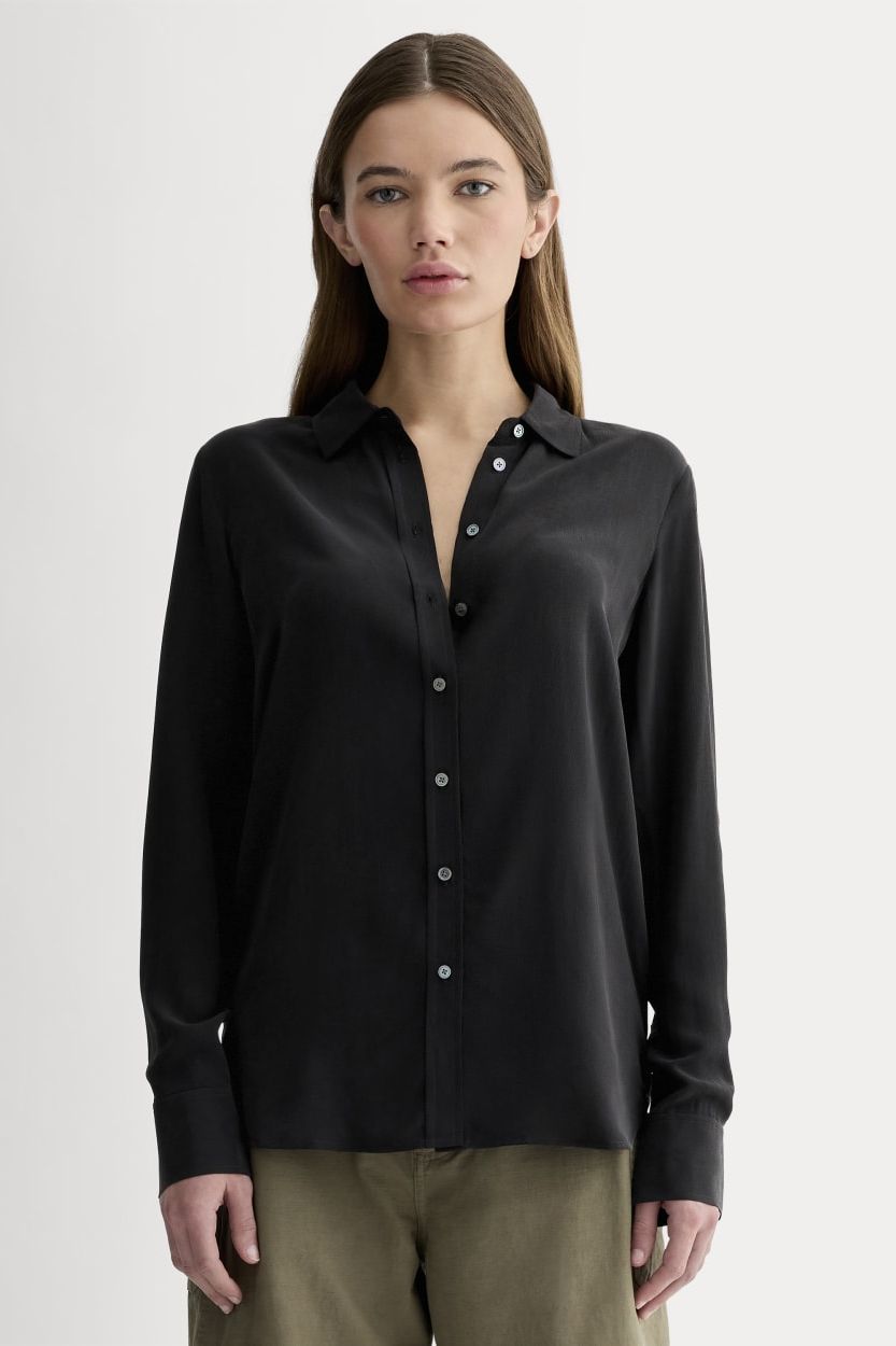 The Must-Have Shirt in Washable Silk | Black - 00