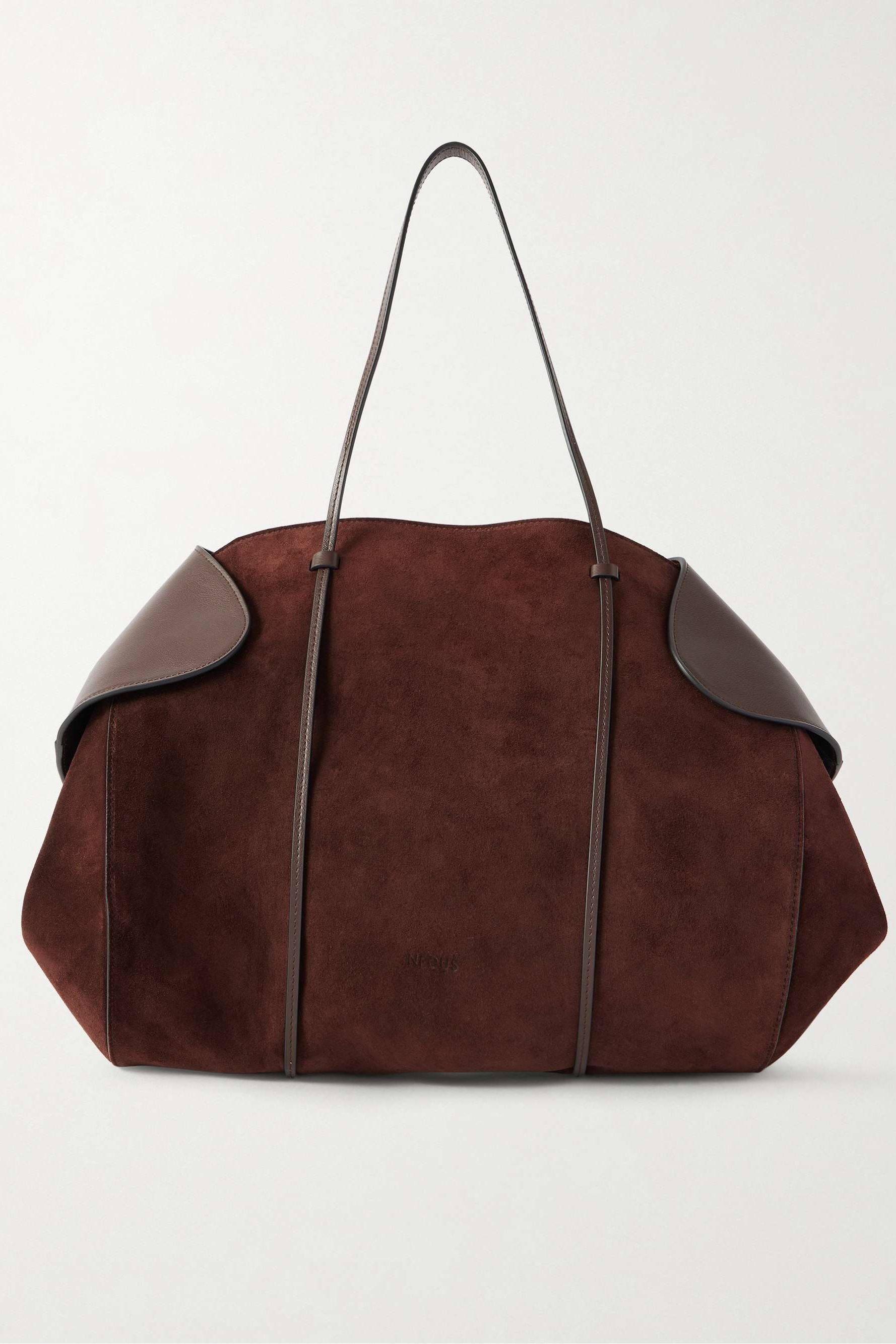 Berenices Suede and Leather Shoulder Bag
