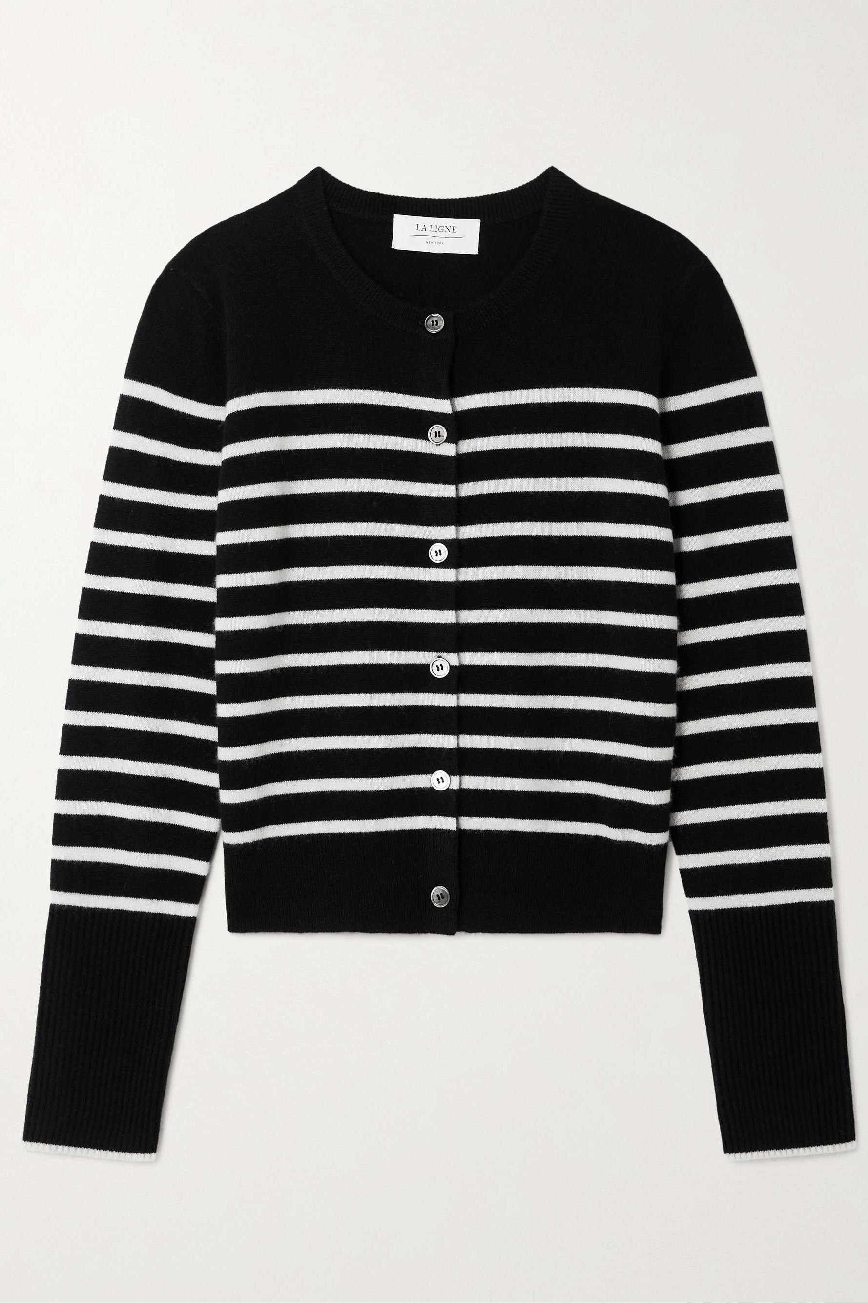 Striped Lean Lines Cashmere Cardigan