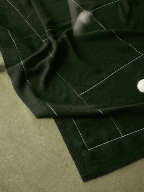 Courtside Merino Wool 70"x55" Ficus Green Throw Blanket by Venus Williams