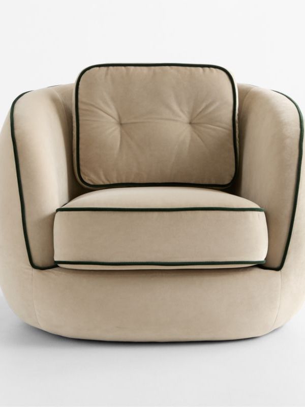Members Only Kent Cream Velvet Kids Accent Chair by Venus Williams