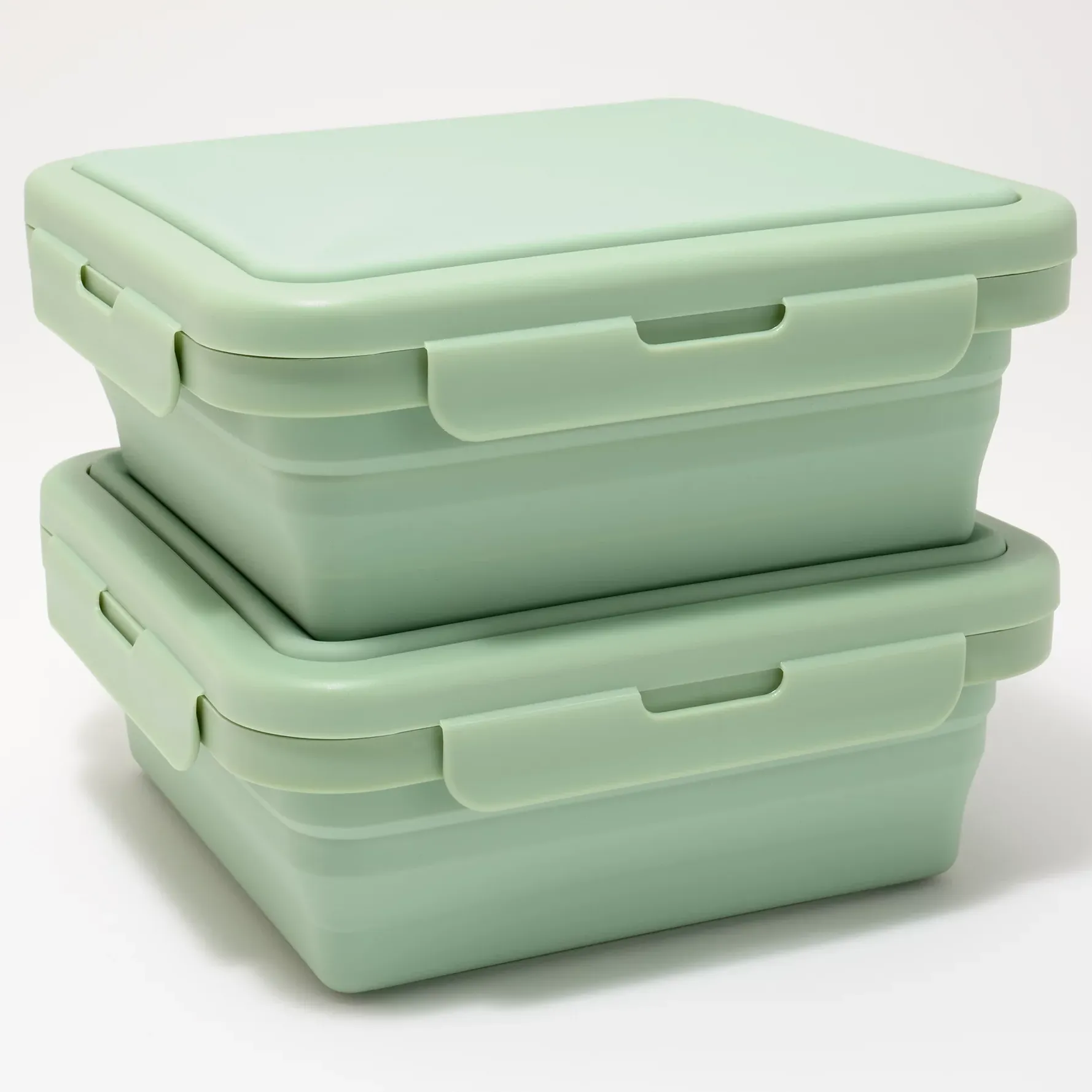 Cella S/2 Silicone Collapsible Storage Squares W/attached Lids