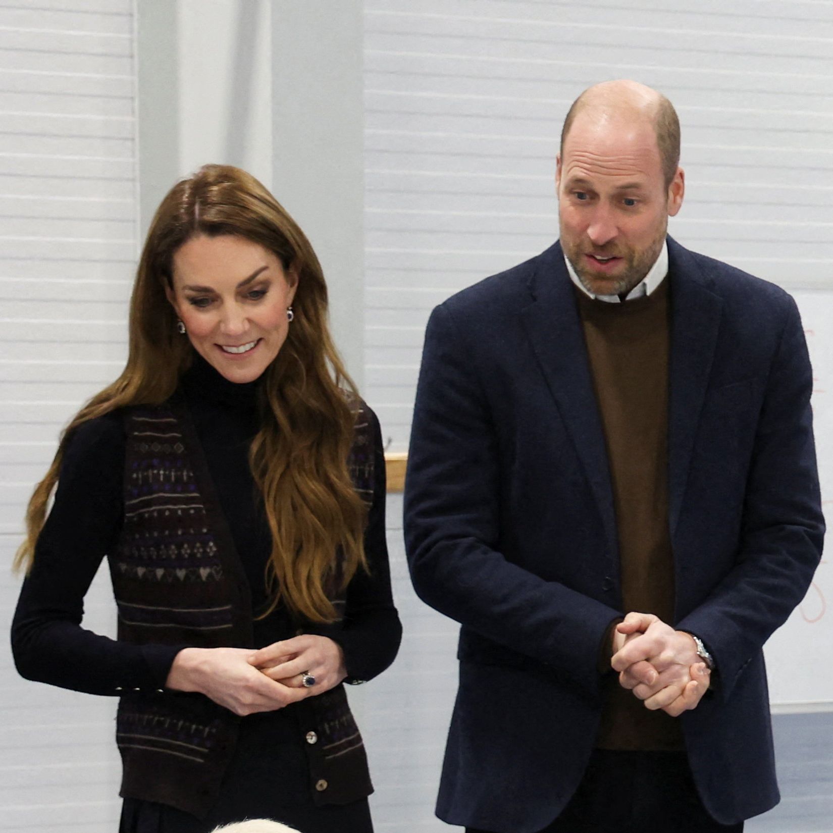 Britain's Catherine, Princess of Wales and Britain's Prince William, Prince of Wales meet with the Team GB and Paralympics GB Curling