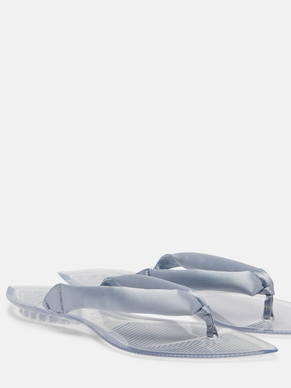 Invisible Satin Thong Sandals in Silver - Alaia