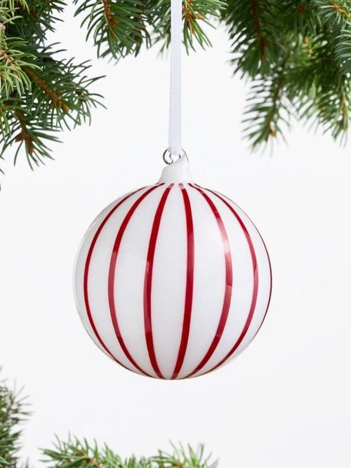 Red and White Ball Christmas Tree Ornament