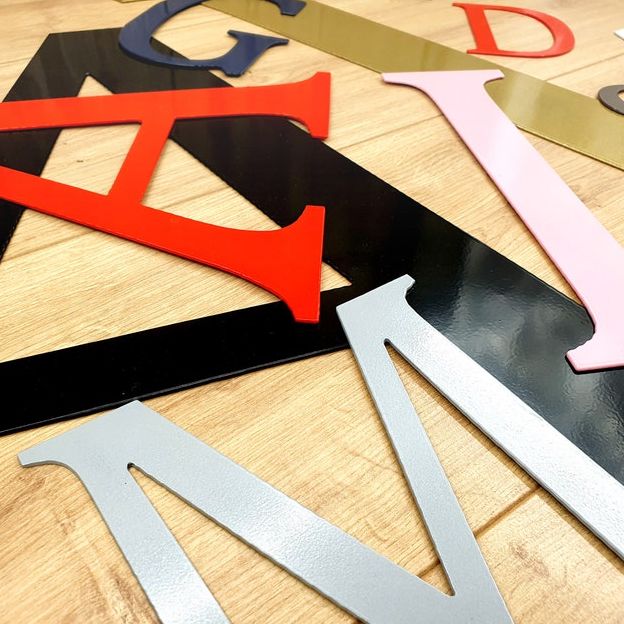 Red Metal Letters - Sign Letters/numbers, Large Letters, Wedding Letters, Metal Wall Decor, House Name, Initials, Rustic, Industrial