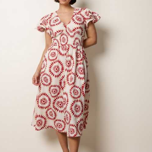 New Look, Ruffle Sleeve Midi Dress