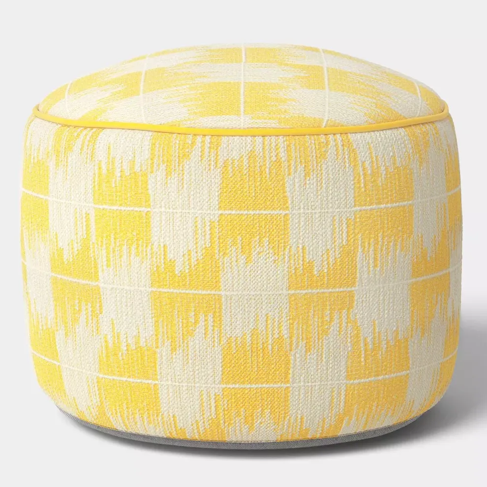 20"x14" Brushstroke Ikat Outdoor Patio Pouf - Threshold&amp;trade;