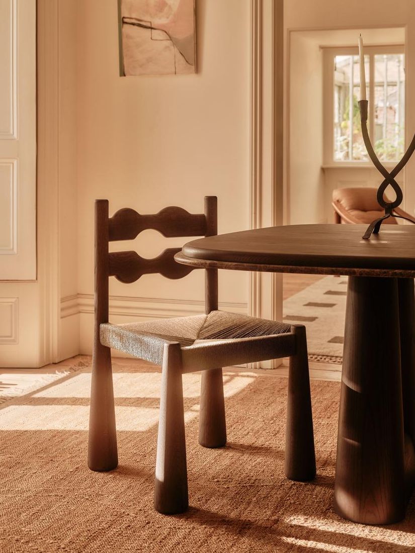 Pair of Manuel Dining Chairs, Dark Oak, Uk