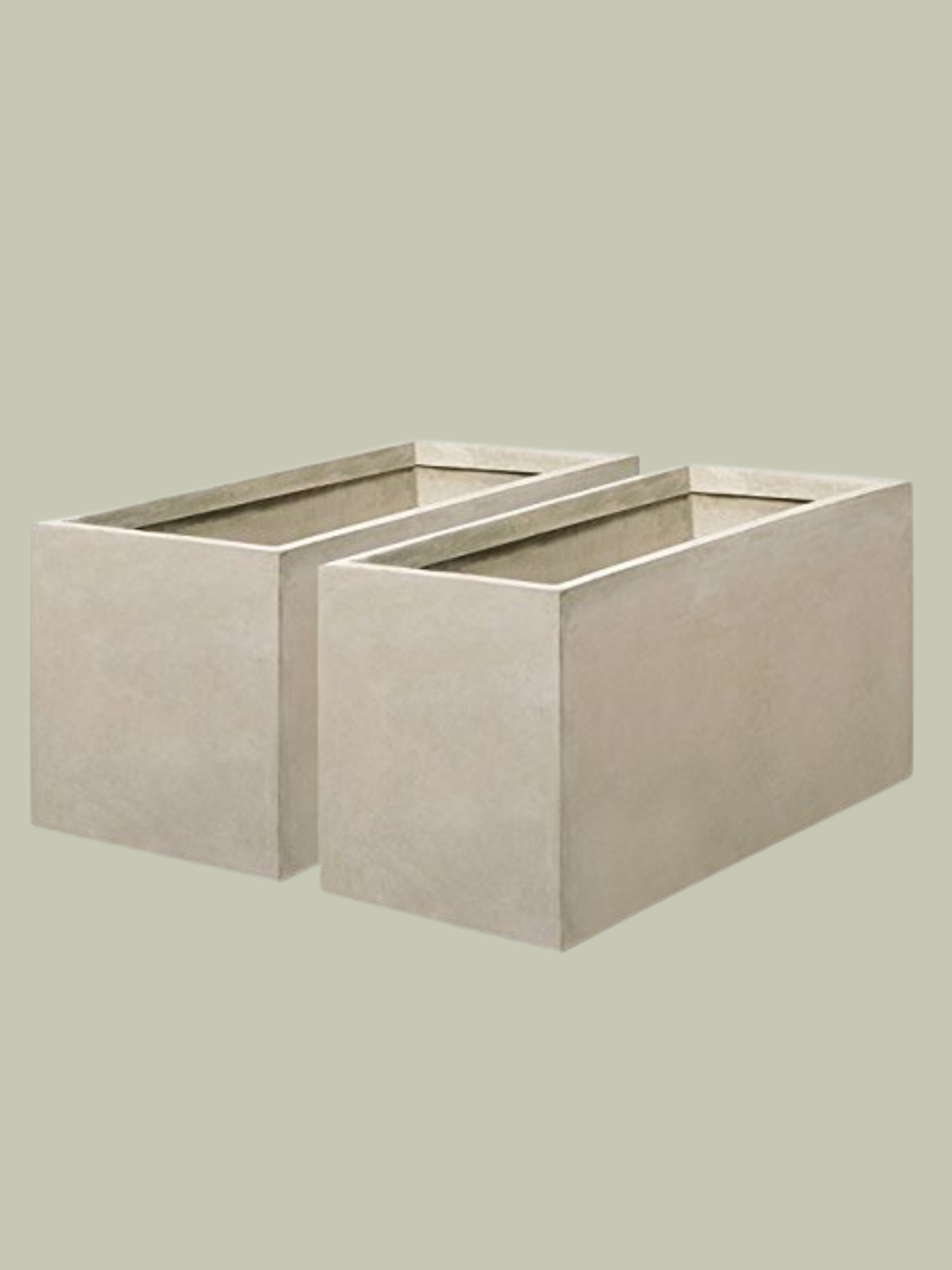 Primrose Garden Outdoor Fibrecotta Trough Rectangular Planter (small X2, Sand)