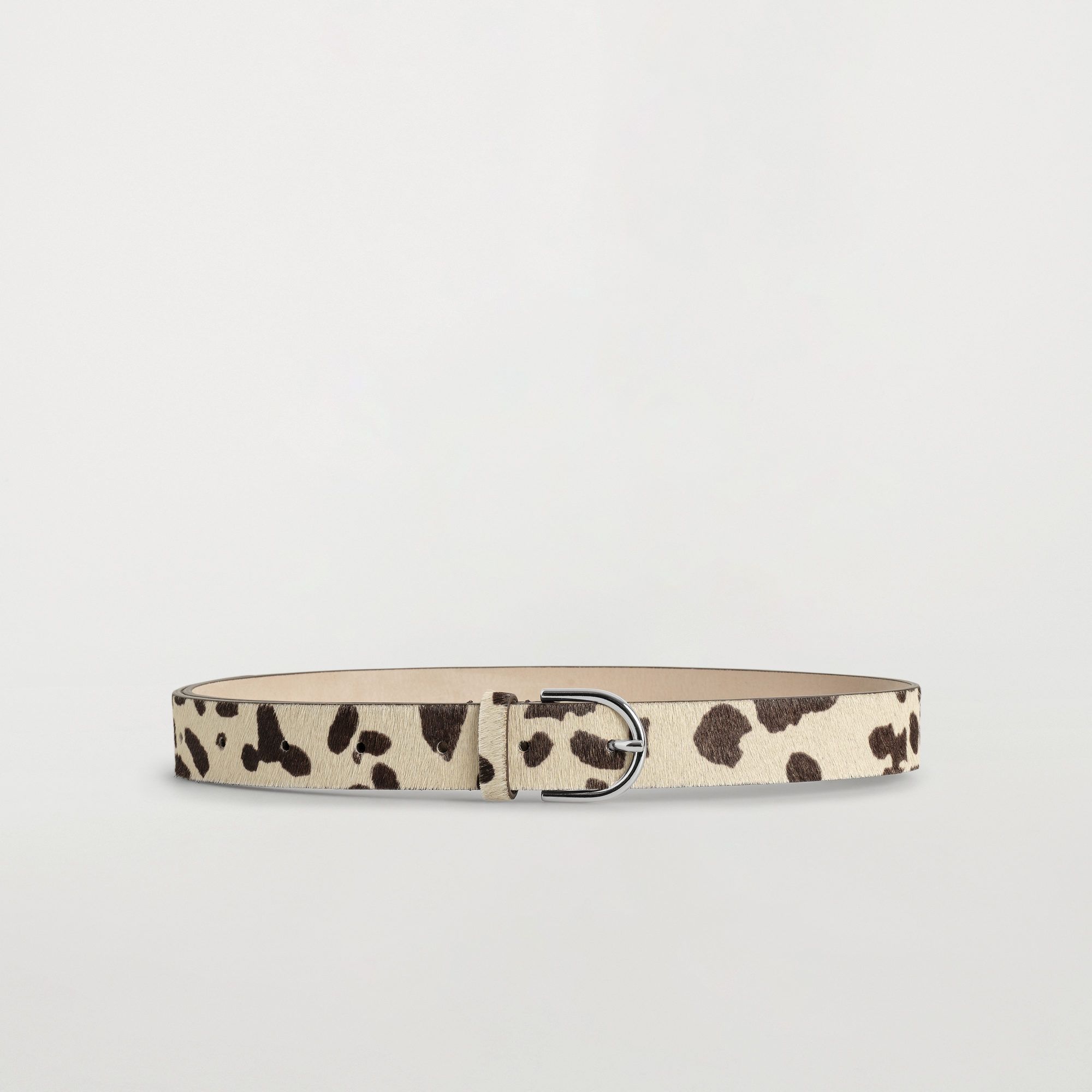 Animal-Print Pony Hair-Effect Leather Belt
