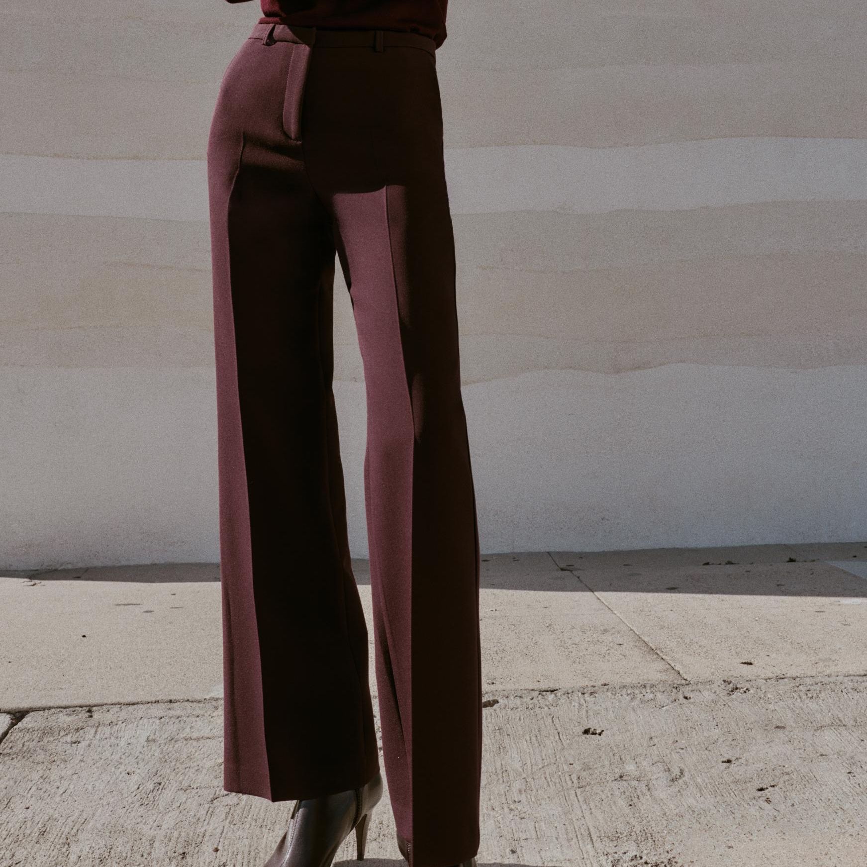 High-Waist Straight-Leg Trousers