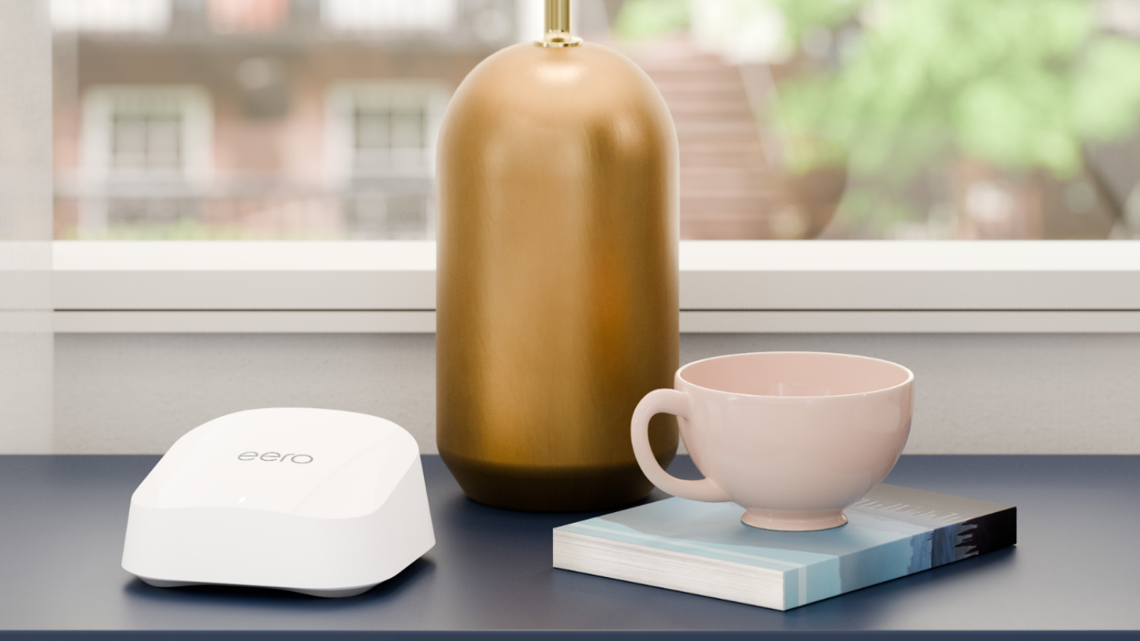 Amazon eero 7 router in lifestyle setting