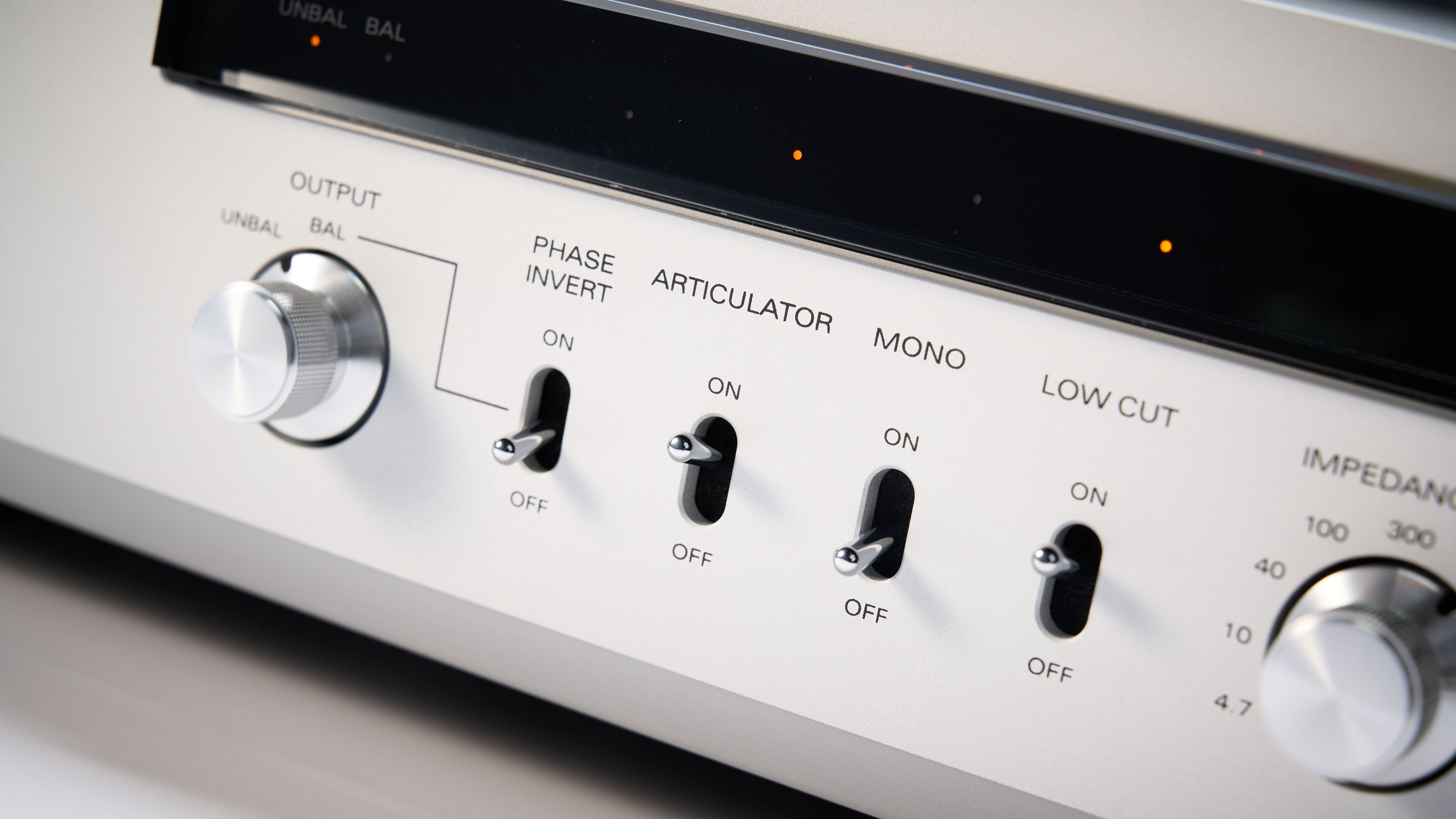 Luxman E-07 phono stage against white background