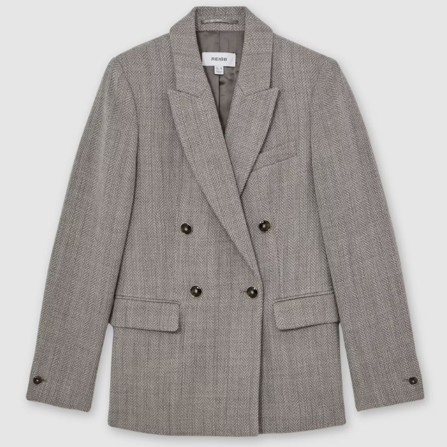 Reiss, grey herringbone blazer