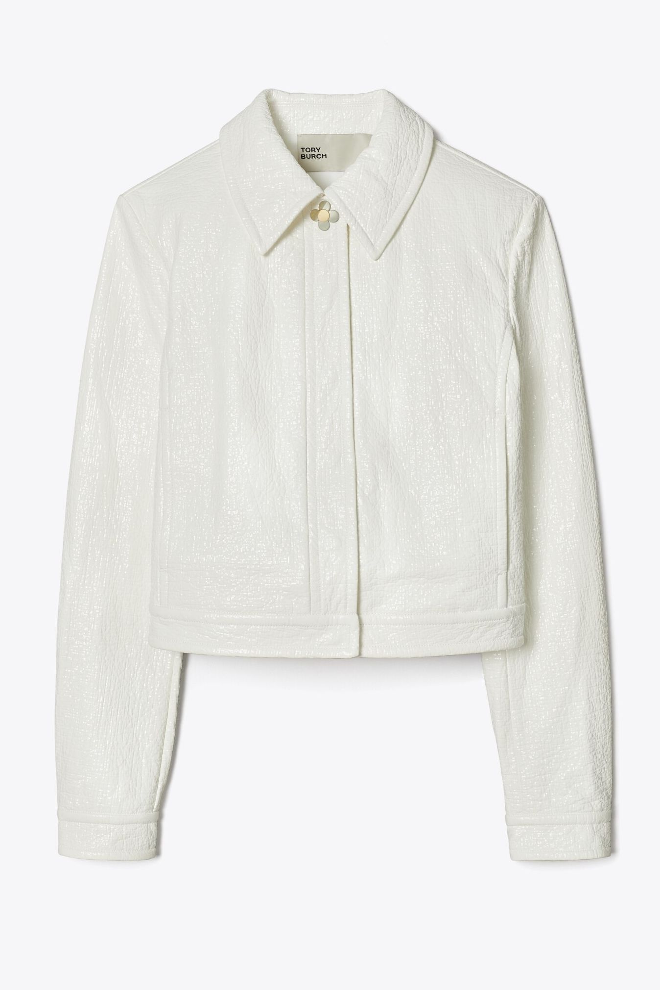 Tory Burch Faux Crinkle Leather Jacket
