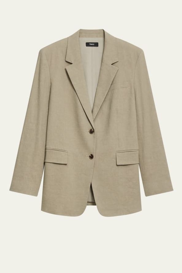 Oversized Crunch Linen Blazer