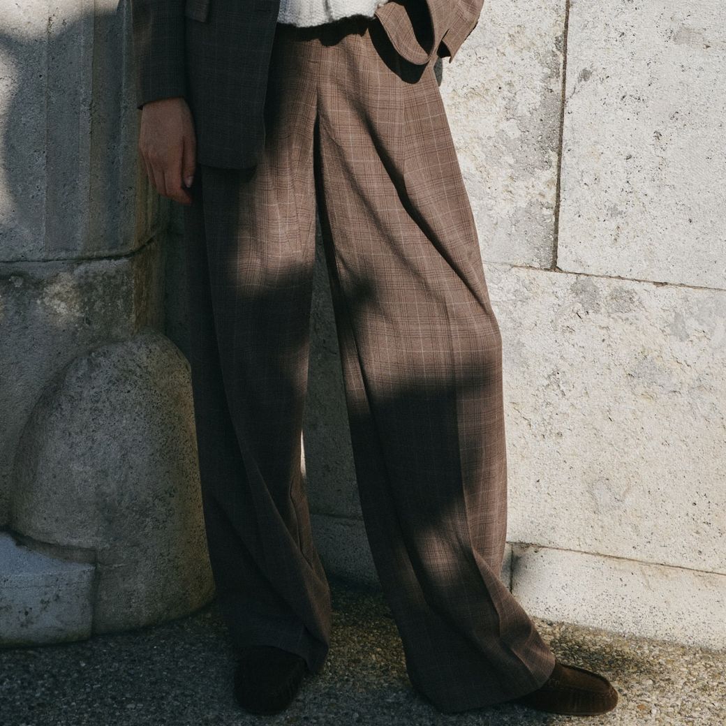 Wide-Leg Check Suit Trousers | Mango United Kingdom