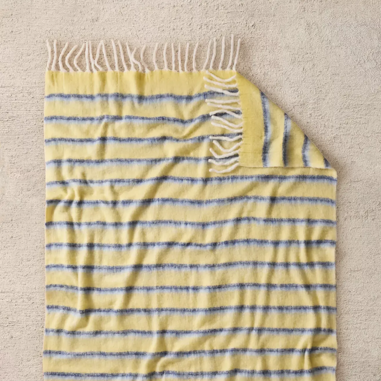 Yellow Striped Cosy Throw