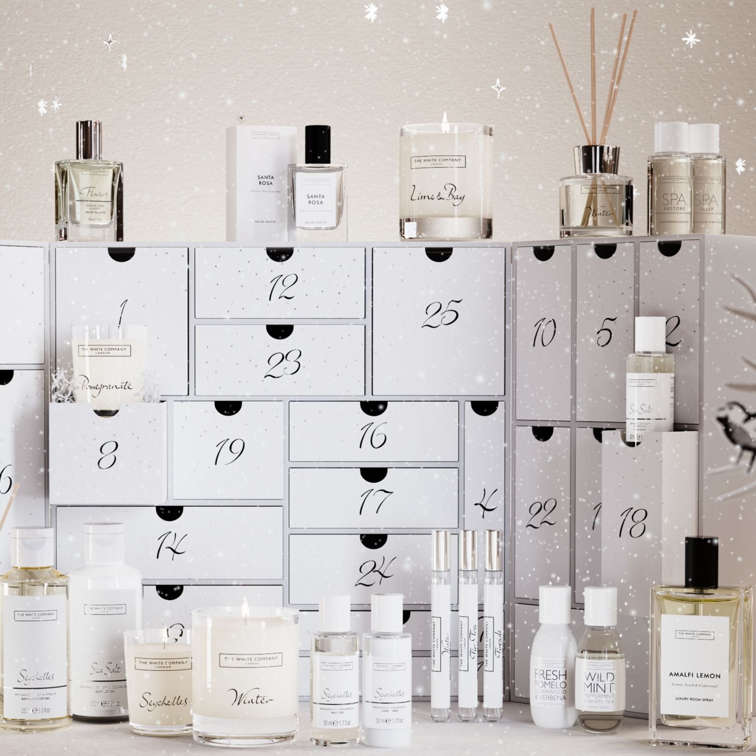The White Company 2026 Advent Calendar and its contents in front of it