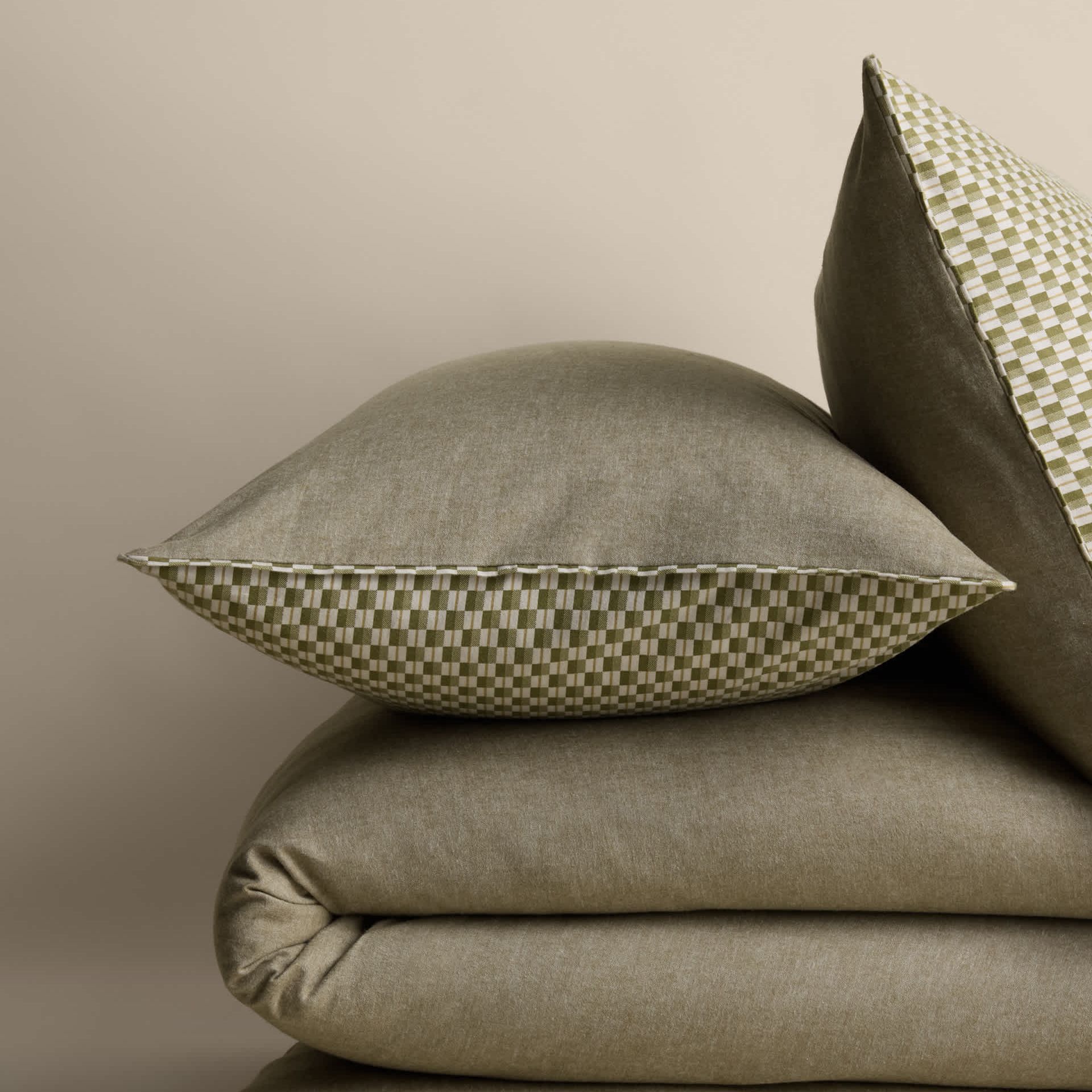 Brushed Cotton Melange Printed Geo Bedding Set