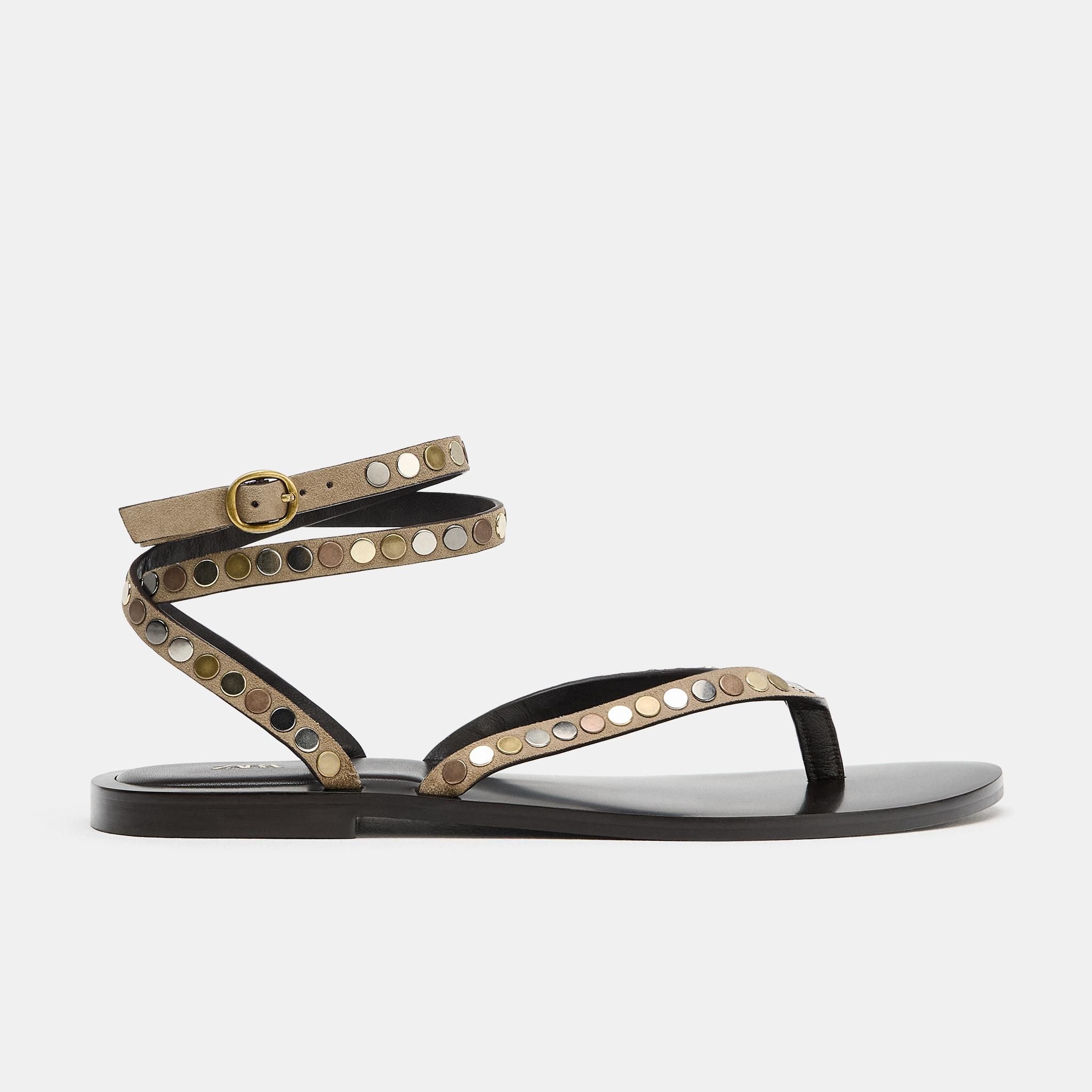 Leather Sandals With Studs