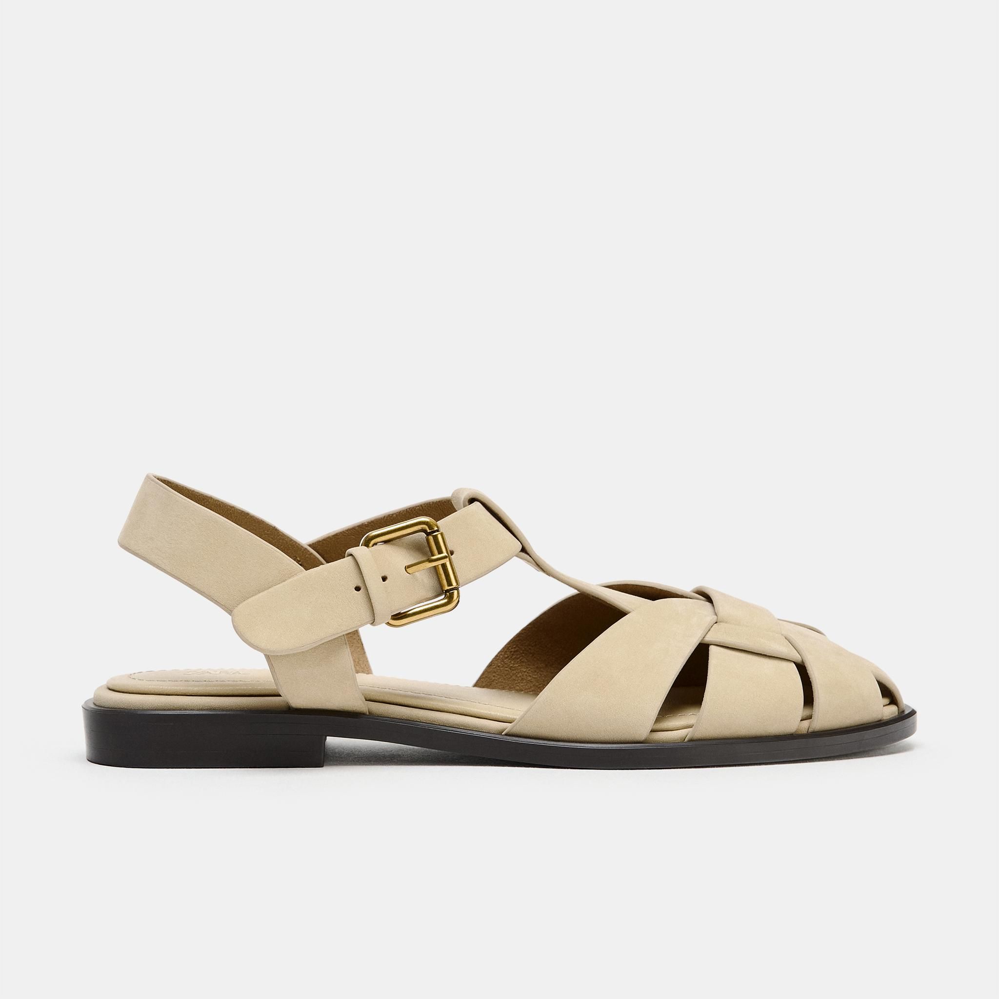 Leather Cage Sandals