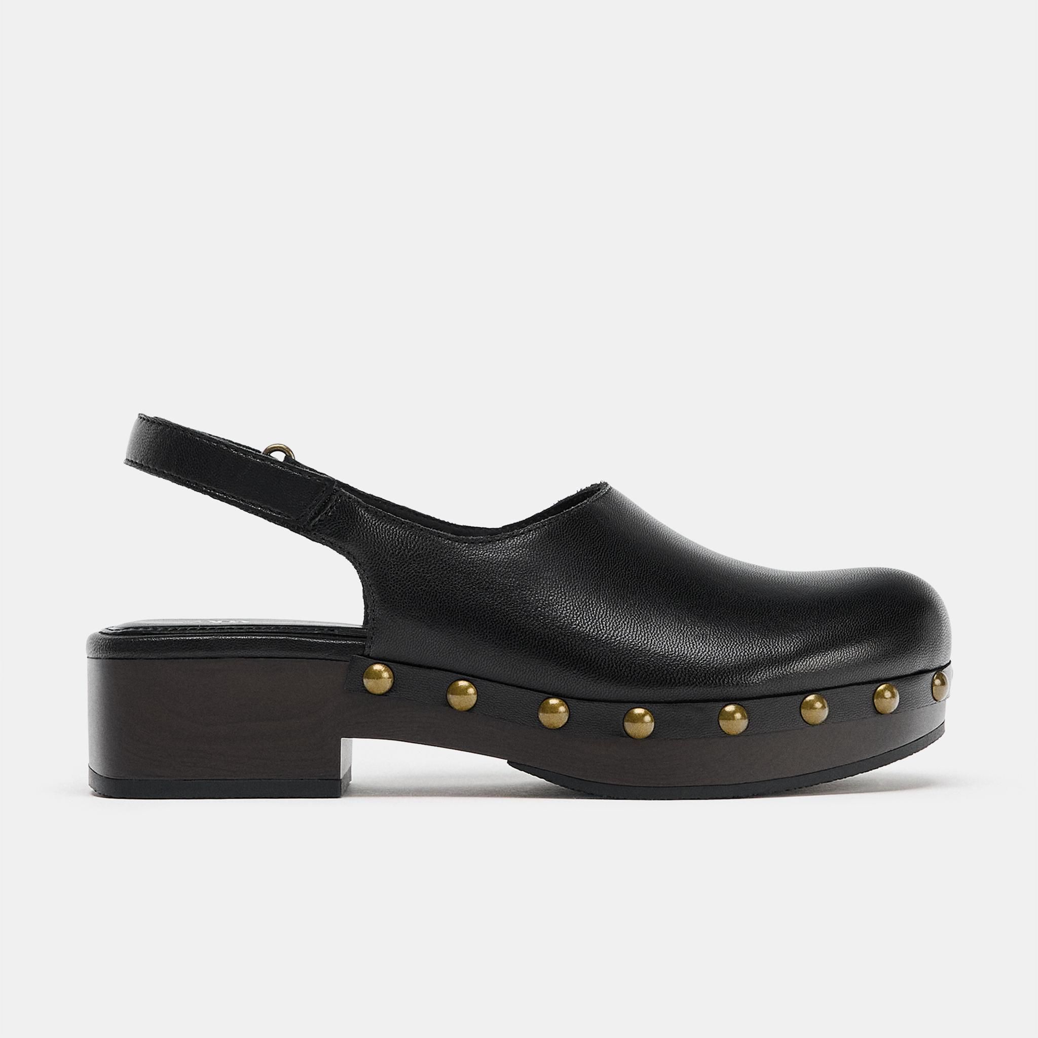Leather Clogs With Studs