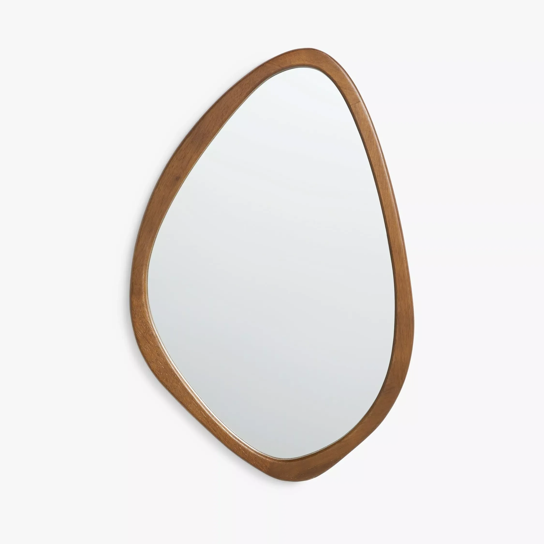 John Lewis Mid Century Oval Wood Wall Mirror, 71 X 47cm, Walnut
