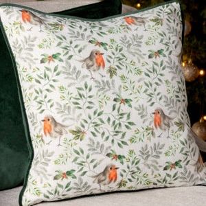 Festive Robin  Cushion