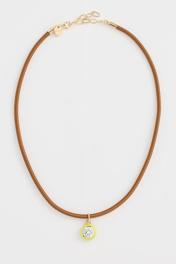 Hart Enamel Bezel Cord Necklace
