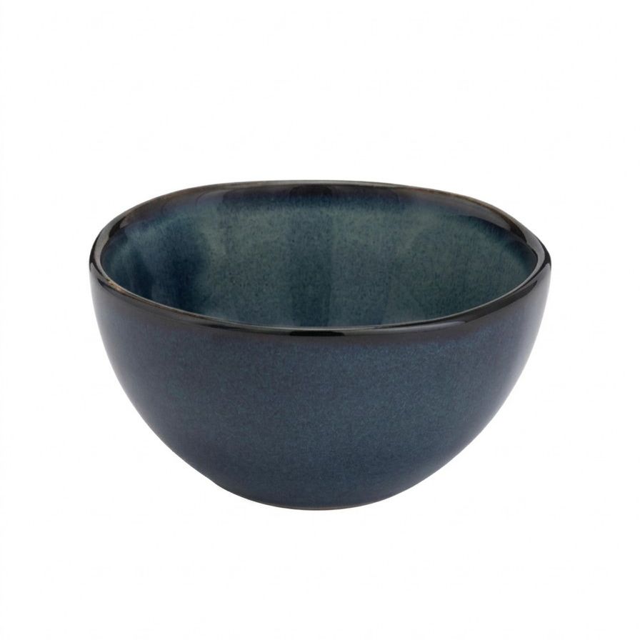 Habitat, Habitat Set of 3 Reactive Stoneware Nibble Bowl - Navy